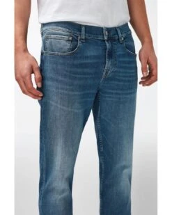 7 For All Mankind Mens Slimmy Tapered Stretch Tek Intuitive Jeans, Mid Blue Denim -Boss Shop 7 for all mankind mens slimmy tapered stretch tek intuitive jeans mid blue denim p41838 244544 image