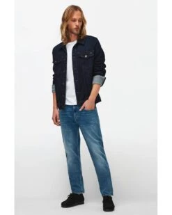 7 For All Mankind Mens Slimmy Tapered Stretch Tek Intuitive Jeans, Mid Blue Denim -Boss Shop 7 for all mankind mens slimmy tapered stretch tek intuitive jeans mid blue denim p41838 244549 image