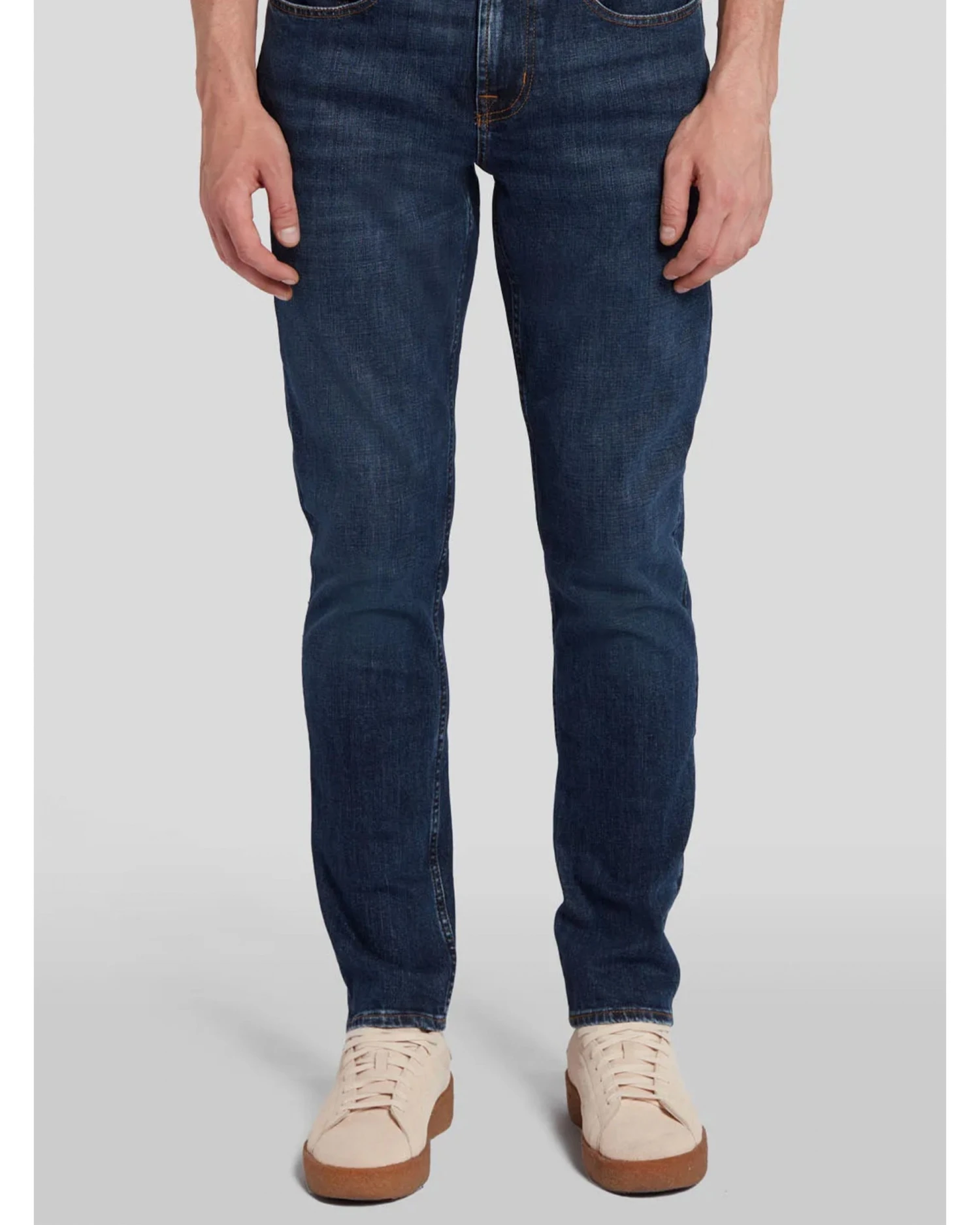 7 For All Mankind Mens Slimmy Tapered Stretch Tek Jeans Clean Indigo Dark Blue 3 7 For All Mankind Mens Slimmy Tapered Stretch Tek Jeans Clean Indigo Dark Blue