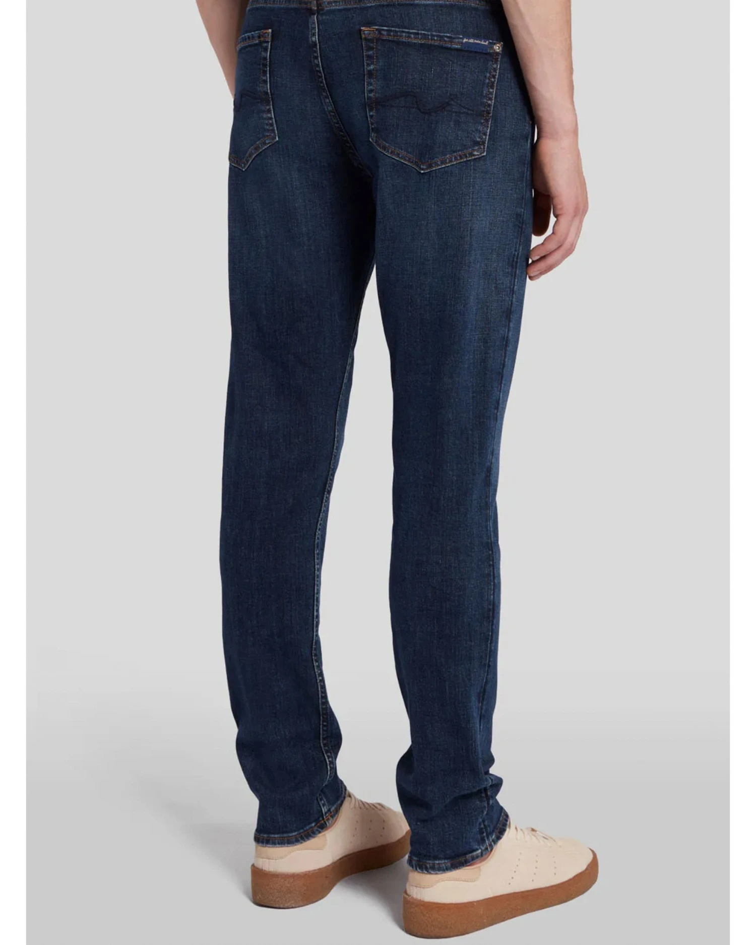 7 For All Mankind Mens Slimmy Tapered Stretch Tek Jeans Clean Indigo Dark Blue 4 7 For All Mankind Mens Slimmy Tapered Stretch Tek Jeans Clean Indigo Dark Blue - Image 2