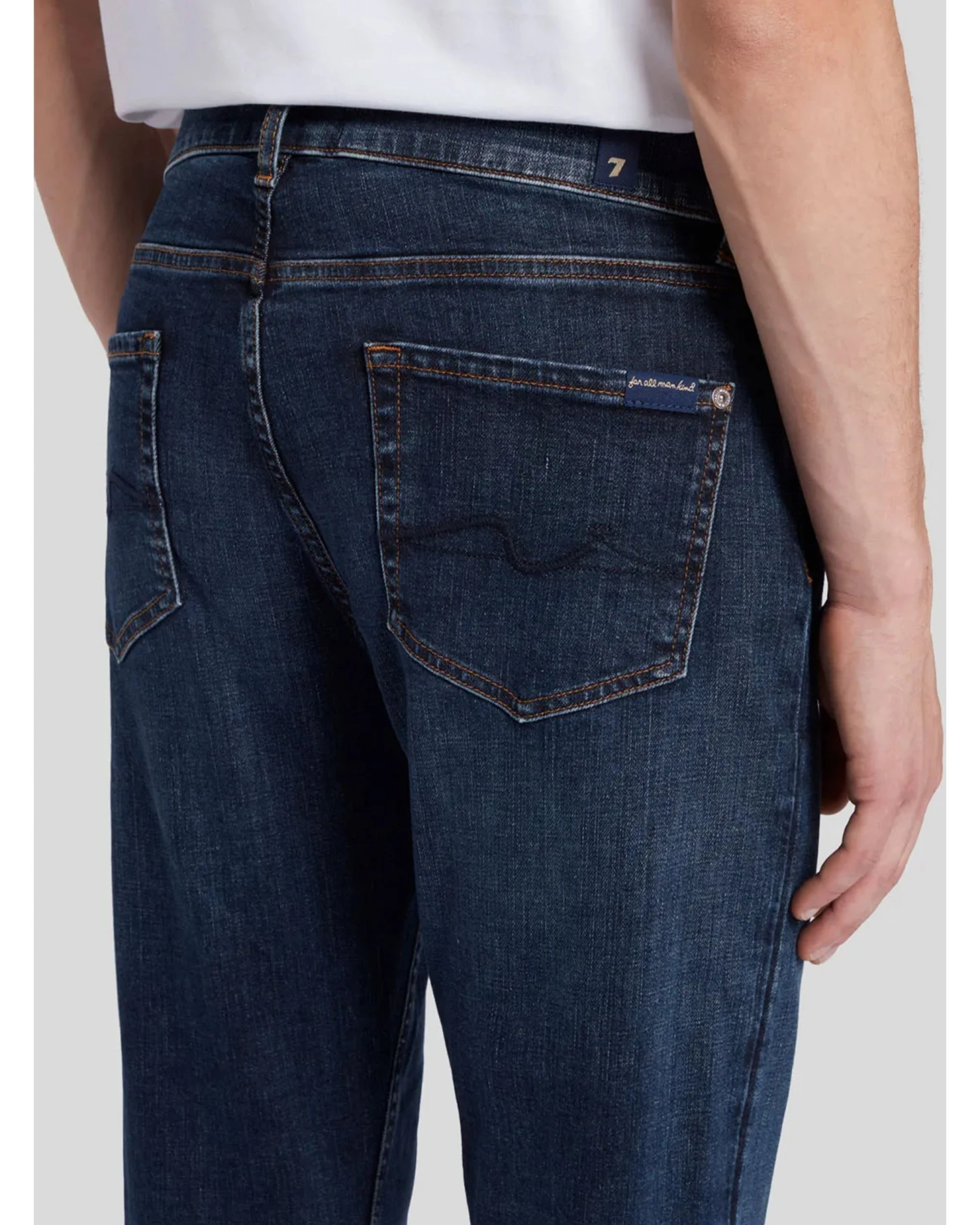 7 For All Mankind Mens Slimmy Tapered Stretch Tek Jeans Clean Indigo Dark Blue 6 7 For All Mankind Mens Slimmy Tapered Stretch Tek Jeans Clean Indigo Dark Blue - Image 4