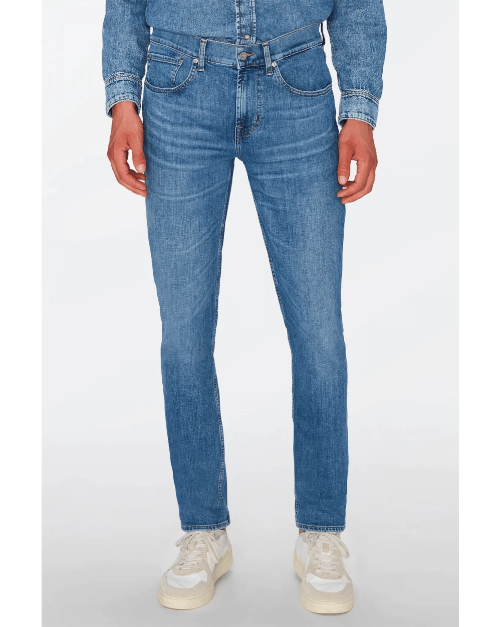 7 For All Mankind Mens Slimmy Tapered Stretch Tek Nomad Jeans, Light Blue Denim 3 7 For All Mankind Mens Slimmy Tapered Stretch Tek Nomad Jeans, Light Blue Denim