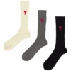 Ami Mens 3 Pack Red Heart Socks Multicoloured -Boss Shop ami mens 3 pack red heart socks multicoloured p42620 269314 image