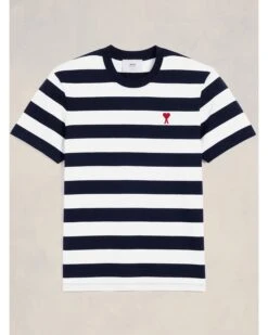 Ami Mens ADC Stripe T-Shirt Black White