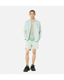 Ami Mens Aqua Green Cotton Gabardine Chino Shorts -Boss Shop ami mens aqua green cotton gabardine chino shorts p40456 237309 image