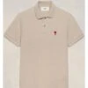 Ami Mens Heart Logo Polo Shirt Heather Light Beige -Boss Shop ami mens heart logo polo shirt heather light beige p44738 284577 zoom