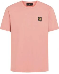 Belstaff Mens Chest Patch T-Shirt Rust Pink