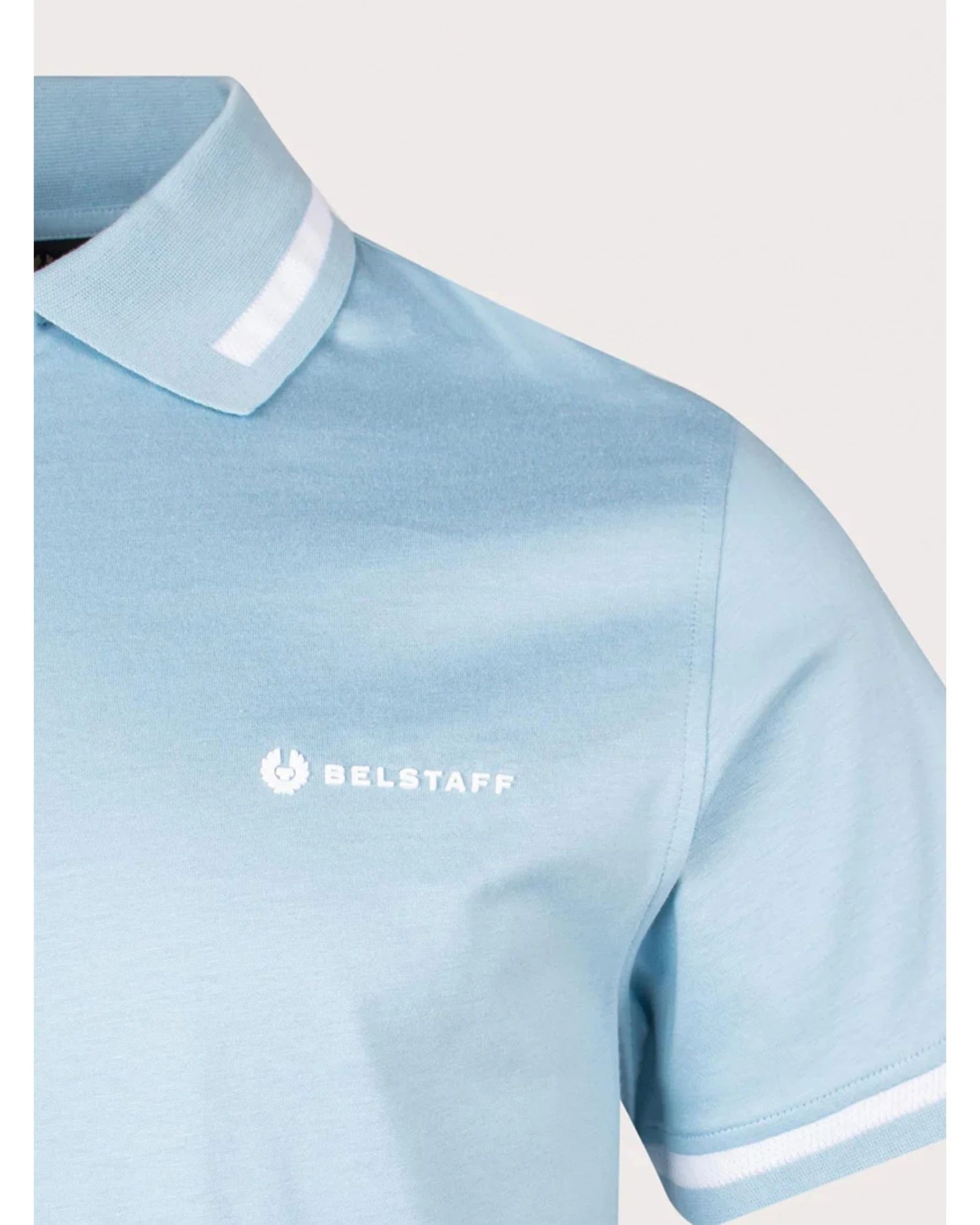 Belstaff Mens Graph Tip Zip Polo Shirt Skyline Blue 5 Belstaff Mens Graph Tip Zip Polo Shirt Skyline Blue - Image 3