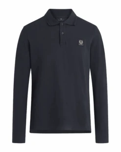 Belstaff Mens Long Sleeved Polo Shirt Dark Ink