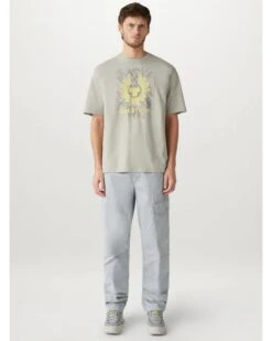 Belstaff Mens Map & Logo T-Shirt Cloud Grey -Boss Shop belstaff mens map logo t shirt cloud grey p44760 283009 zoom