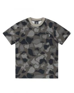 Billionaire Boys Club Mens All Over Camo Print Pocket T Shirt, Black Tee