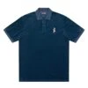 Billionaire Boys Club Mens Navy Blue Astronaut Patch Velour Polo Shirt
