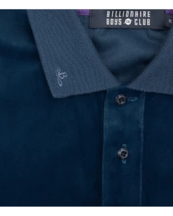 Billionaire Boys Club Mens Navy Blue Astronaut Patch Velour Polo Shirt -Boss Shop billionaire boys club mens navy blue astronaut patch velour polo shirt p41302 247507 image