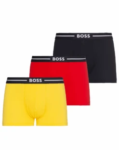 BOSS Mens 3 Pack Power Boxers Yellow/Red/Navy