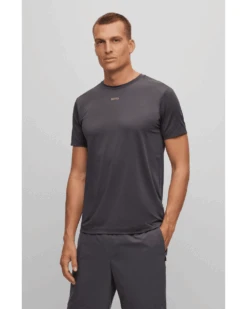 BOSS Mens Active Reflective Pattern T Shirt Dark Grey -Boss Shop boss mens active reflective pattern t shirt dark grey p43644 273205 image