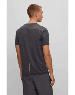 BOSS Mens Active Reflective Pattern T Shirt Dark Grey -Boss Shop boss mens active reflective pattern t shirt dark grey p43644 273210 image