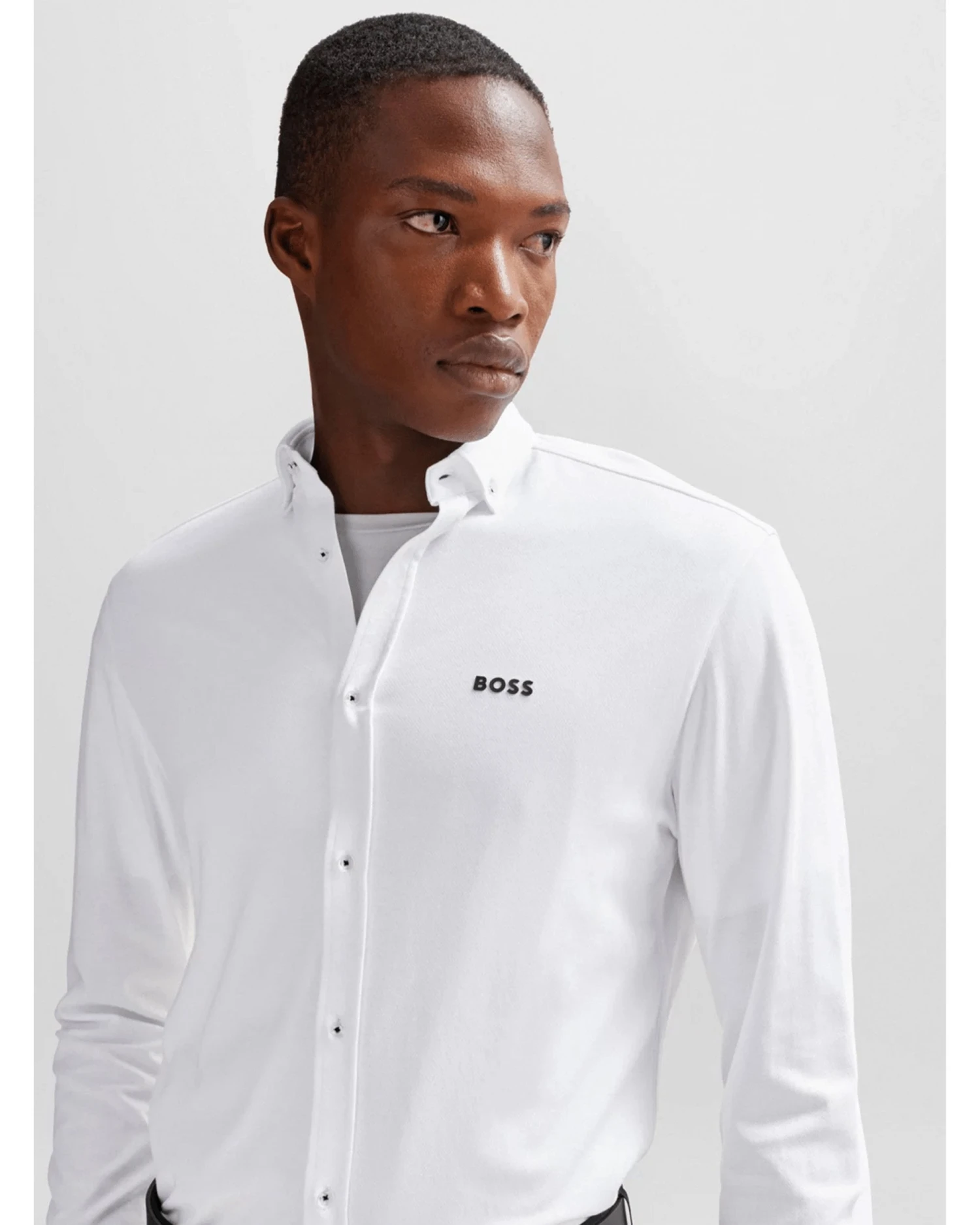 BOSS Mens B Motion Shirt White 4 BOSS Mens B Motion Shirt White - Image 2