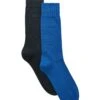 BOSS Mens Black/Blue Two-Pack Cotton-Blend Regular Length Socks -Boss Shop boss mens black blue two pack cotton blend regular length socks p41472 244810 image