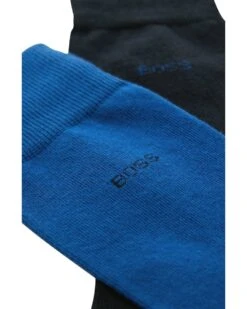 BOSS Mens Black/Blue Two-Pack Cotton-Blend Regular Length Socks -Boss Shop boss mens black blue two pack cotton blend regular length socks p41472 244814 image