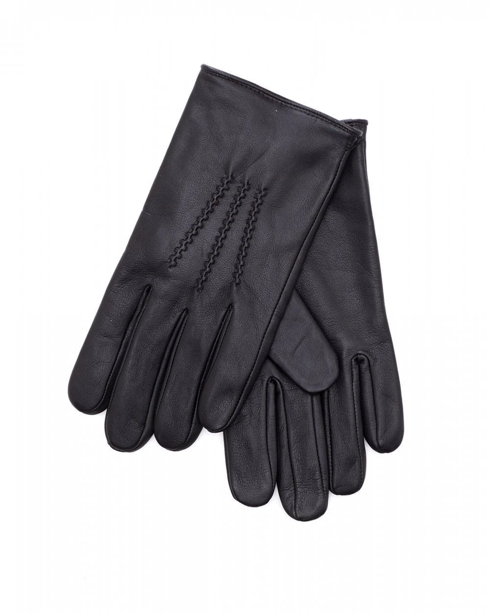 BOSS Mens Black Griffin Leather Gloves 3 BOSS Mens Black Griffin Leather Gloves