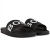 BOSS Mens Black Italian-Made Logo Strap Slides -Boss Shop boss mens black italian made logo strap slides p42807 254412 image