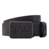 BOSS Mens Black Logo Plaque Buckle Italian Leather Belt -Boss Shop boss mens black logo plaque buckle italian leather belt p41463 244784 zoom
