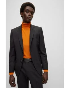 BOSS Mens Black Logo Plaque Buckle Italian Leather Belt -Boss Shop boss mens black logo plaque buckle italian leather belt p41463 244788 image