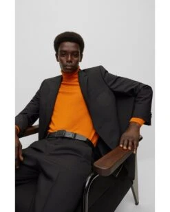 BOSS Mens Black Logo Plaque Buckle Italian Leather Belt -Boss Shop boss mens black logo plaque buckle italian leather belt p41463 244800 image