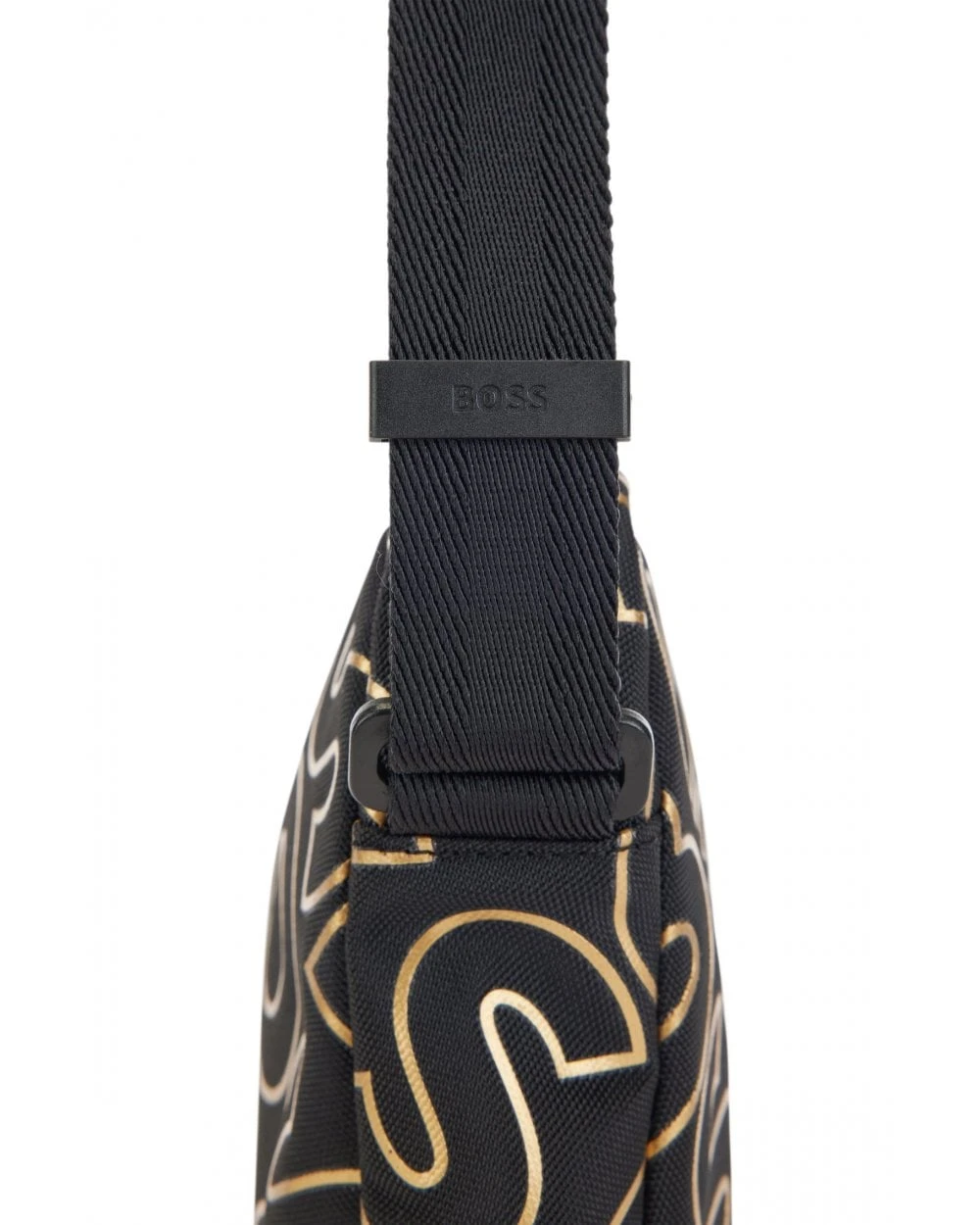 BOSS Mens Catch Black Logo Print Reporter Bag 8 BOSS Mens Catch Black Logo Print Reporter Bag - Image 6