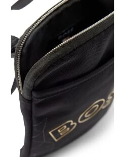 BOSS Mens Catch_GL Black Structured Nylon Logo Neck Pouch Bag -Boss Shop boss mens catch gl black structured nylon logo neck pouch bag p41465 245993 image