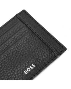BOSS Mens Crosstown Black Italian Leather Logo Cardholder -Boss Shop boss mens crosstown black italian leather logo cardholder p41457 242102 zoom