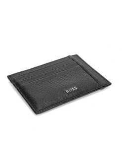 BOSS Mens Crosstown Black Italian Leather Logo Cardholder -Boss Shop boss mens crosstown black italian leather logo cardholder p41457 242103 zoom