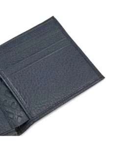 BOSS Mens Crosstown Dark Blue Grained-Leather Billfold Monogram Wallet -Boss Shop boss mens crosstown dark blue grained leather billfold monogram wallet p41458 242106 zoom