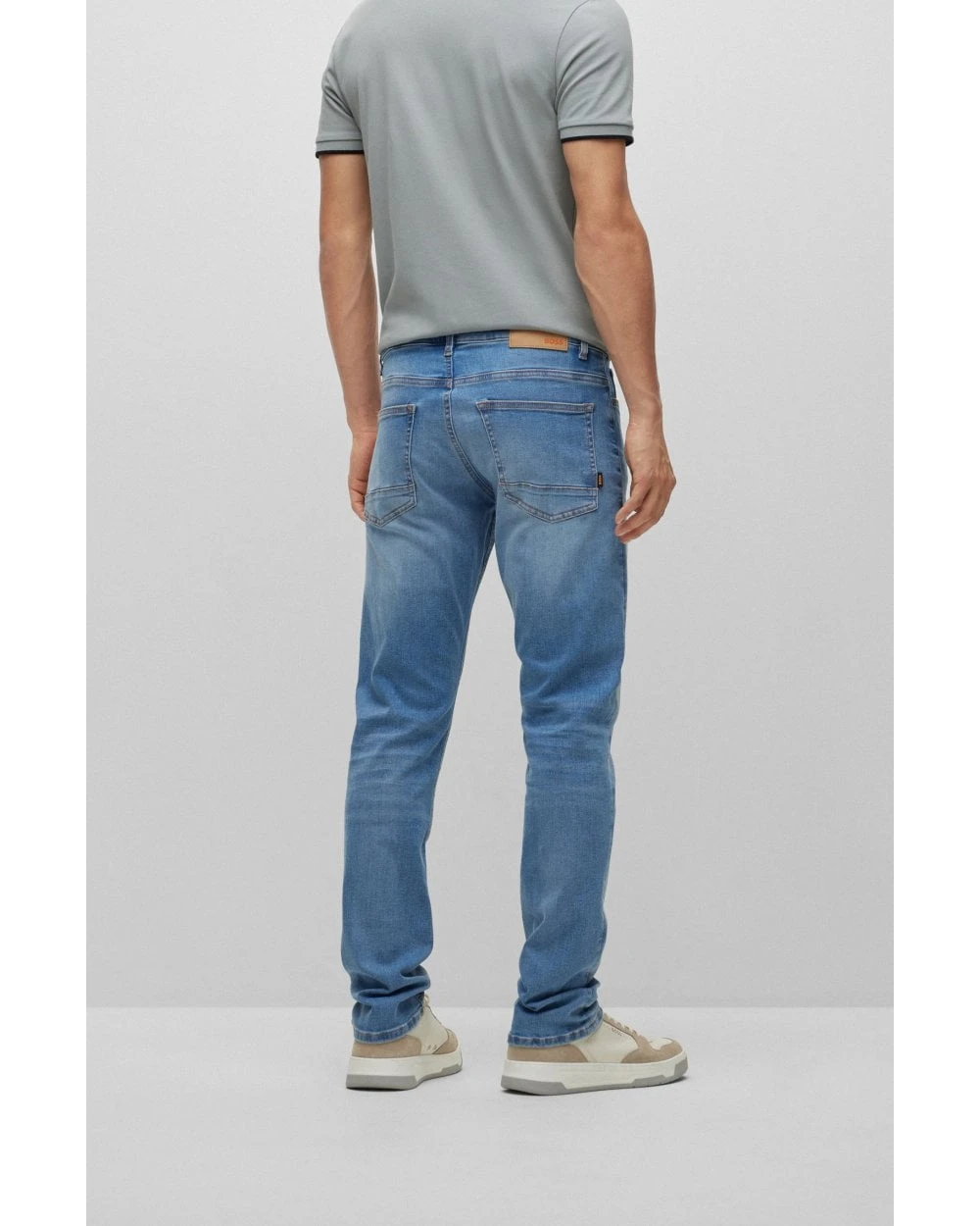 BOSS Mens Delaware Slim Fit Jeans Light Wash 5 BOSS Mens Delaware Slim Fit Jeans Light Wash - Image 3