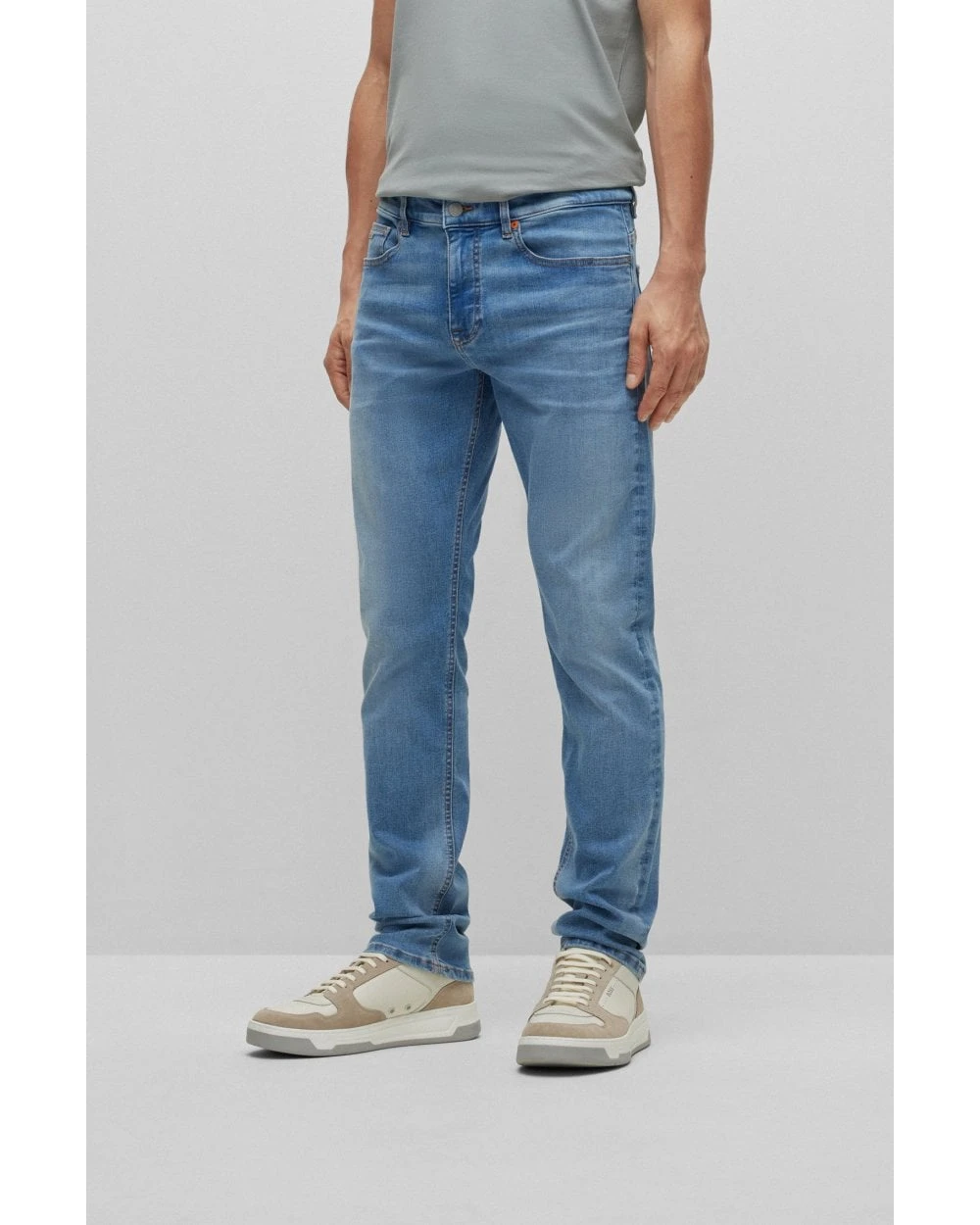 BOSS Mens Delaware Slim Fit Jeans Light Wash 6 BOSS Mens Delaware Slim Fit Jeans Light Wash - Image 4