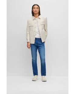 BOSS Mens Delaware Slim Fit Super Soft Jeans, Blue Italian Denim -Boss Shop boss mens delaware slim fit super soft jeans blue italian denim p42885 265339 image