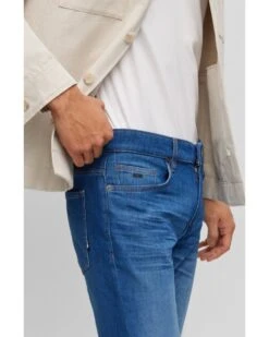 BOSS Mens Delaware Slim Fit Super Soft Jeans, Blue Italian Denim -Boss Shop boss mens delaware slim fit super soft jeans blue italian denim p42885 265348 image