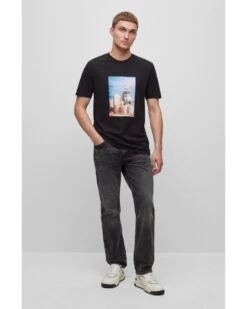 BOSS Mens Dino City T Shirt Black -Boss Shop boss mens dino city t shirt black p43829 276365 image