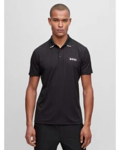 BOSS Mens Drop Needle Paddy Polo Shirt Black -Boss Shop boss mens drop needle paddy polo shirt black p43651 271319 zoom