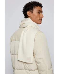 BOSS Mens Foxon White Ribbed-Structure Scarf 7 BOSS Mens Foxon White Ribbed-Structure Scarf -Boss Shop boss mens foxon white ribbed structure scarf p40117 218582 image