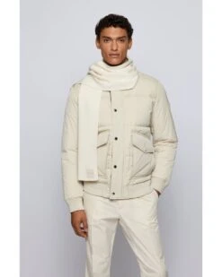 BOSS Mens Foxon White Ribbed-Structure Scarf 8 BOSS Mens Foxon White Ribbed-Structure Scarf -Boss Shop boss mens foxon white ribbed structure scarf p40117 218583 image