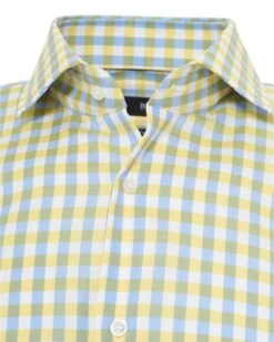BOSS Mens Gordon Shirt, Large Gingham Soft Lemon Yellow Shirt -Boss Shop boss mens gordon shirt large gingham soft lemon yellow shirt p30271 117735 image