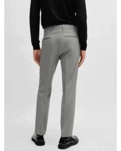 BOSS Mens H Genius Slim Fit Trousers Silver Grey -Boss Shop boss mens h genius slim fit trousers silver grey p44526 280684 zoom