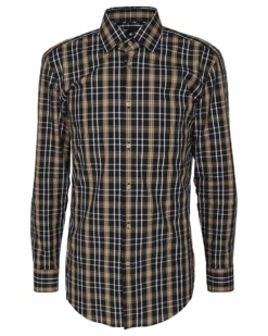 BOSS Mens H Hank Check Shirt Med Beige