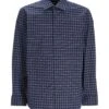 BOSS Mens H Hank Kent Navy Blue Checked Shirt -Boss Shop boss mens h hank kent navy blue checked shirt p42489 257948 zoom