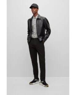 BOSS Mens H-Hank-Kent White/Navy Slim Fit Monogram Print Shirt 11 BOSS Mens H-Hank-Kent White/Navy Slim Fit Monogram Print Shirt -Boss Shop boss mens h hank kent white navy slim fit monogram print shirt p42492 255689 image