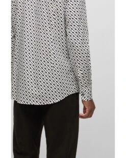 BOSS Mens H-Hank-Kent White/Navy Slim Fit Monogram Print Shirt 13 BOSS Mens H-Hank-Kent White/Navy Slim Fit Monogram Print Shirt -Boss Shop boss mens h hank kent white navy slim fit monogram print shirt p42492 255697 image