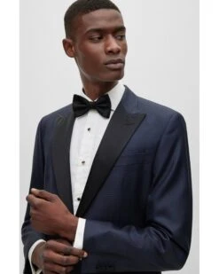 BOSS Mens H Huge Checkered Wool/Silk Slim Fit Tuxedo, Dark Blue Suit 12 BOSS Mens H Huge Checkered Wool/Silk Slim Fit Tuxedo, Dark Blue Suit -Boss Shop boss mens h huge checkered wool silk slim fit tuxedo dark blue suit p42500 258582 zoom