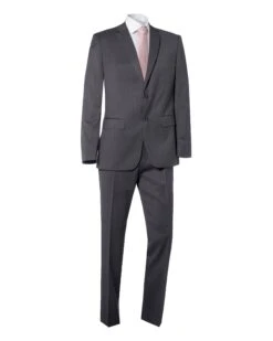 BOSS Mens H-Huge Grey Slim Fit Performance Virgin Wool Serge Suit