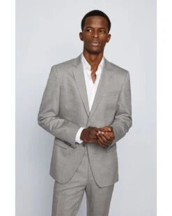 BOSS Mens H-Huge/H-Genius Silver Grey Slim Fit Wool Blend Suit -Boss Shop boss mens h huge h genius silver grey slim fit wool blend suit p40398 233795 image